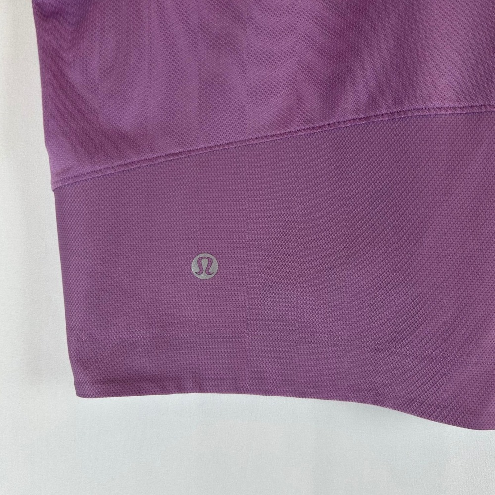 Lululemon Train to Be Tank Top Purple Cropped Mesh Athletic Sleeveless Gym Sz 12 - Picture 4 of 9